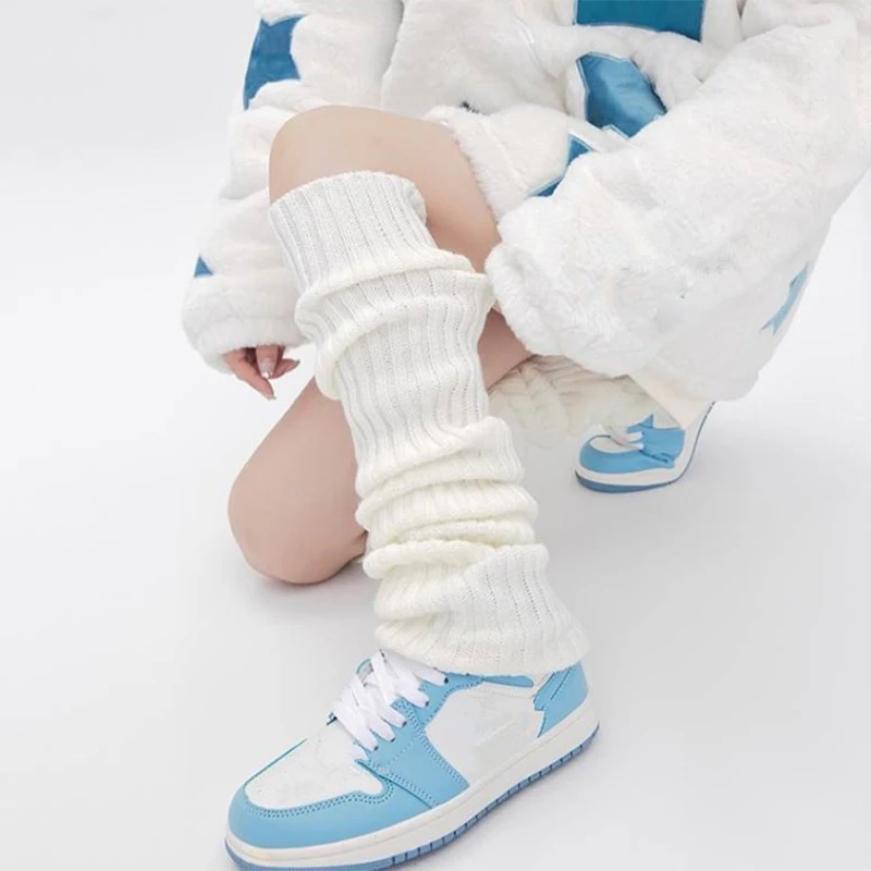 Lolita Long Socks Women Leg Warmers Knitted Warm Foot Cover JK College Style Knitted Socks Autumn Winter Over Knee Boot Cuffs - Image 5