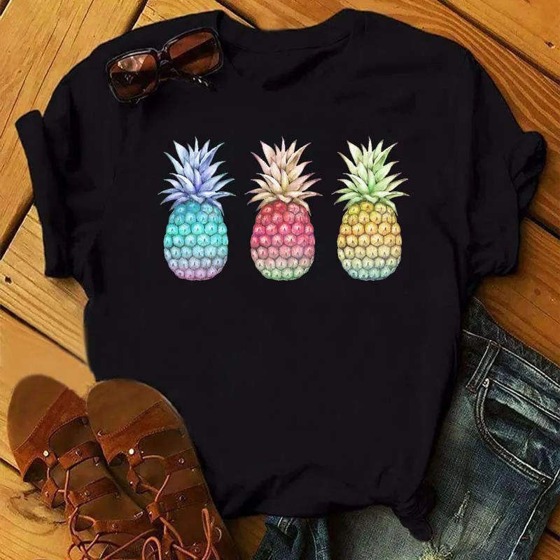 Maycaur Tee Women T-shirt Summer Short Sleeve Avocado Print Clothes Fashion Cartoon Fruit Graphic T Shirt Kawai Female Tops TEE - Image 4