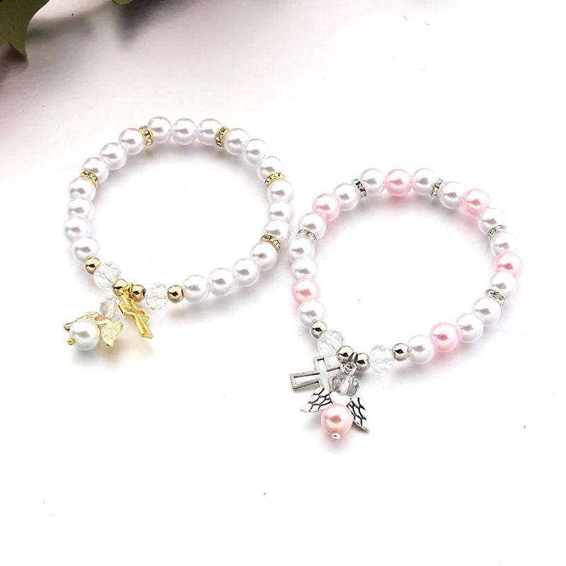 Baby Shower Bracelet Angel Communion Baptism Boy Girl Birthday Party Decorations Kids First Communion Christening Wedding Decor