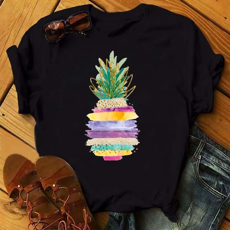 Maycaur Tee Women T-shirt Summer Short Sleeve Avocado Print Clothes Fashion Cartoon Fruit Graphic T Shirt Kawai Female Tops TEE - Image 2